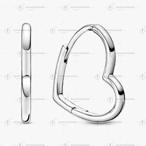 Pandora Asymmetrical Heart Hoop Earrings